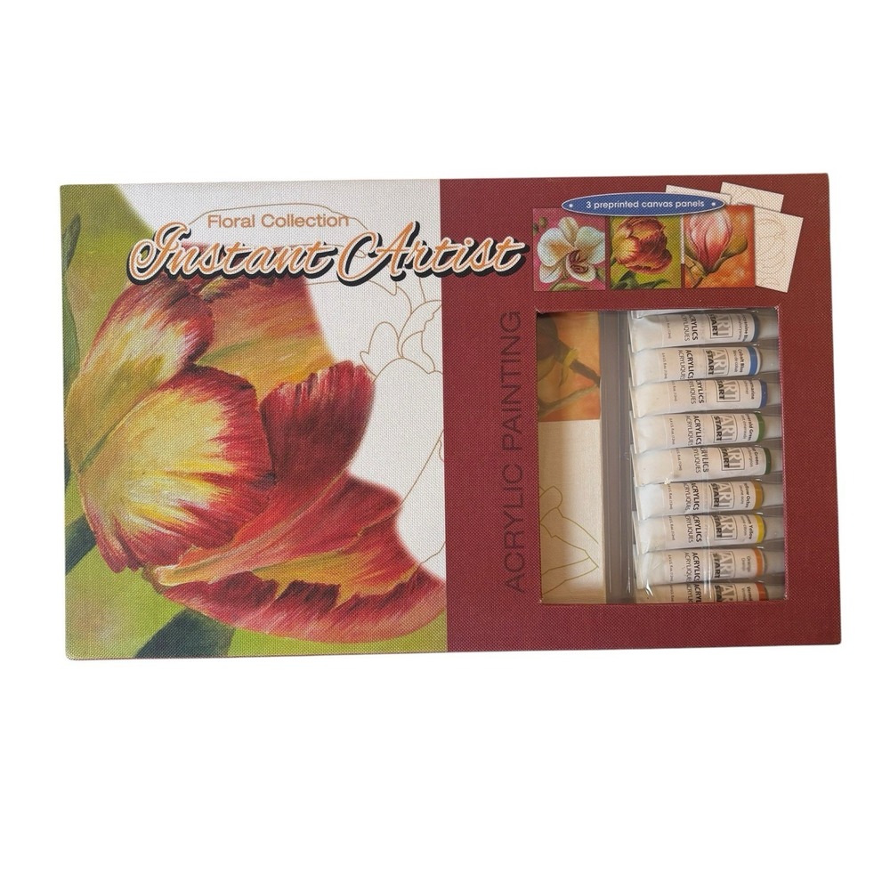 Instant Artist Floral Collection Kit, Acrylic Painting, Unopened